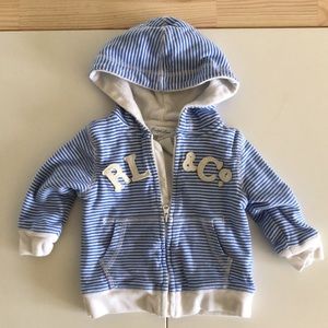 Ralph Lauren baby hoodie, pink & white stripe